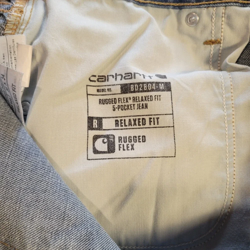Carhartt Mens Rugged Flex Relaxed Fit Jeans Blue 36x34 BD2804-M